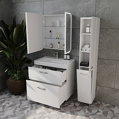 Style Line Тумба с раковиной Каре 80 напольная Люкс Plus белая – фотография-7